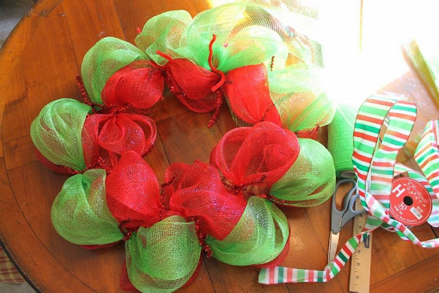 two color mesh wreath
