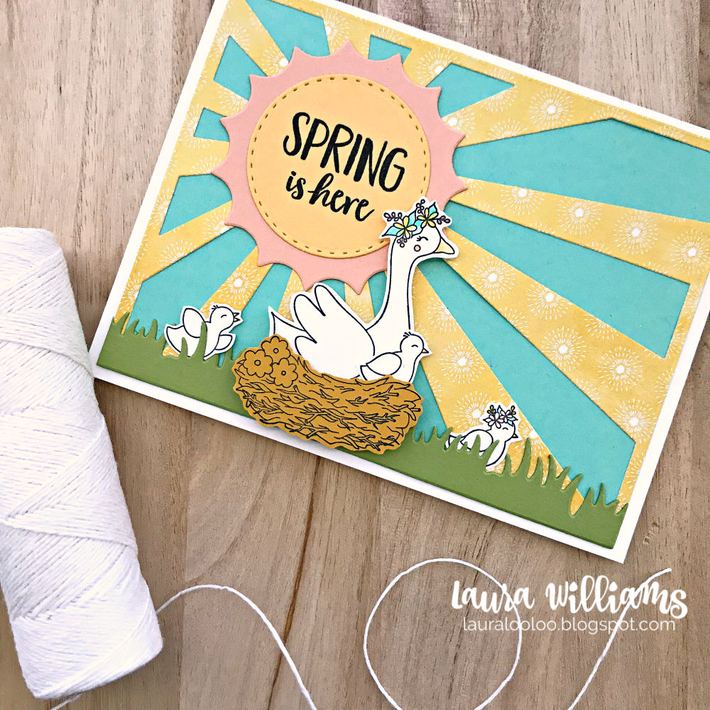 lauralooloo Layering Stamped and Die Cut Images for Easter Cards