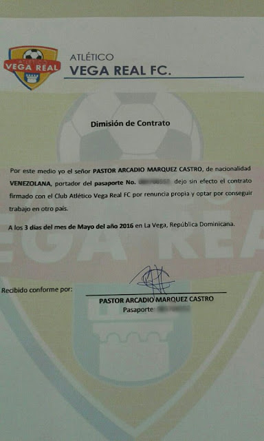 LDF | Reuncia el DT Del Atlético Vega Real Pastor Marquez