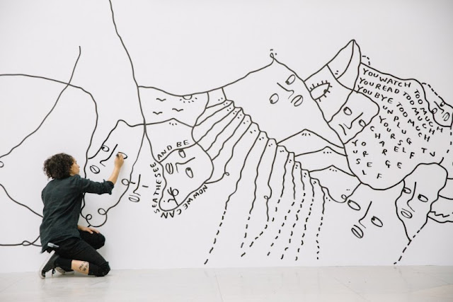 3 Shantell Martin - Someday We Can - working on Mural TBT - Albright-Knox 3 Shantell Martin - Someday We Can - working on Mural TBT - Albright-Knox