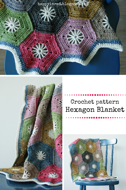 Crohet hexagon blanket, Scheepjes Stonewashed: free tutorial | Happy in Red Crohet hexagon blanket, Scheepjes Stonewashed: free tutorial | Happy in Red