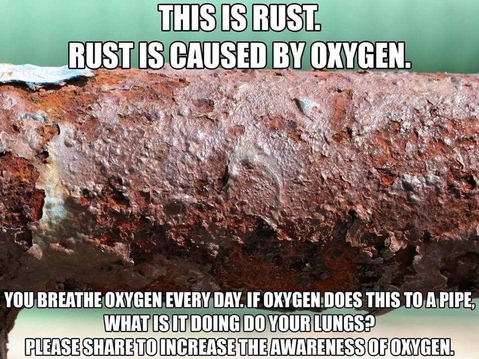 This is rust, rust is caused by oxygen, you breathe oxygen every day if