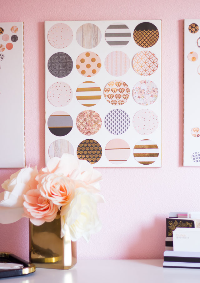 Make your own wall art in minutes with canvas, cardstock, and a paper punch! Make your own wall art in minutes with canvas, cardstock, and a paper punch!