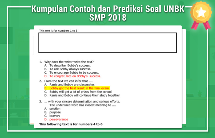 Kumpulan Contoh dan Prediksi Soal UNBK SMP 2018 Operator Kumpulan Contoh dan Prediksi Soal UNBK SMP 2018 Operator