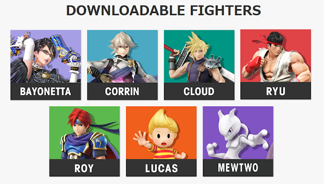 DOWNLOADABLE FIGHTERS Super Smash Bros. 4 Wii U 3DS downloadable fighters DLC roster