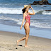 Alessandra Ambrosio in Malibu Flattering Red Swimsuit (see more photos)
