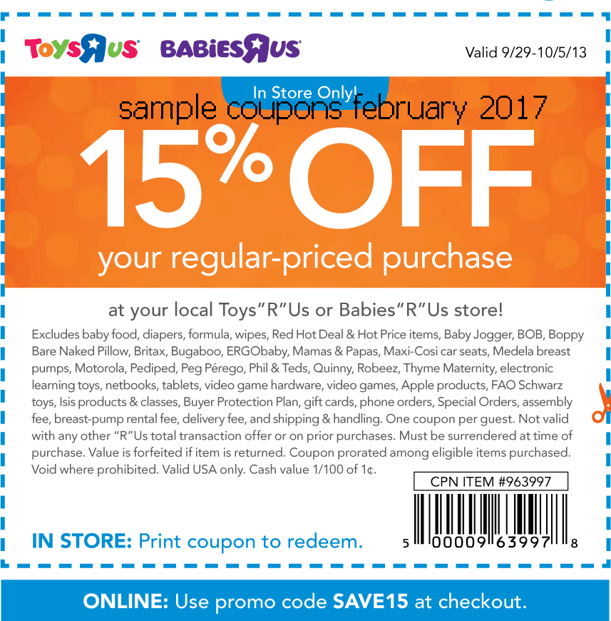 Printable Coupons 2018 Toys R Us Coupons