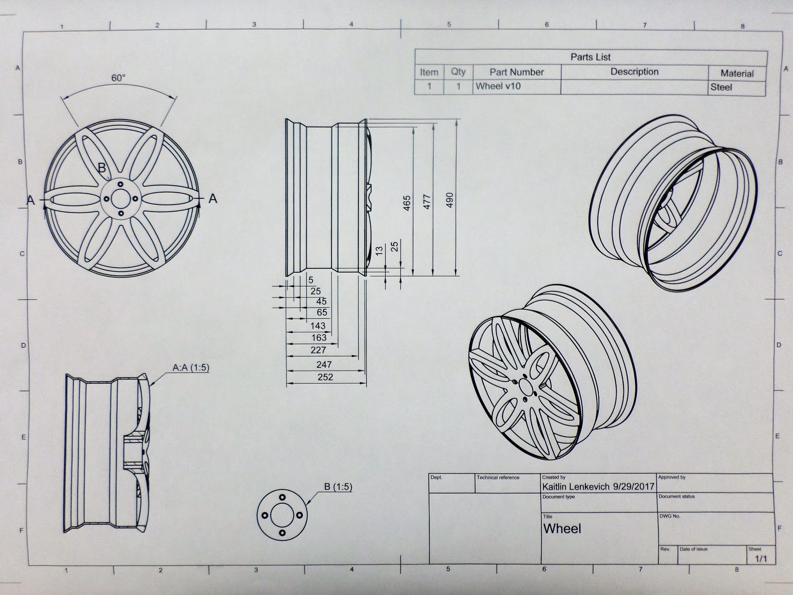Drafting and Design CCCTC Wheel Design 2017!