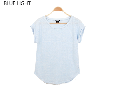 Ann Taylor Boatneck Tee blue light