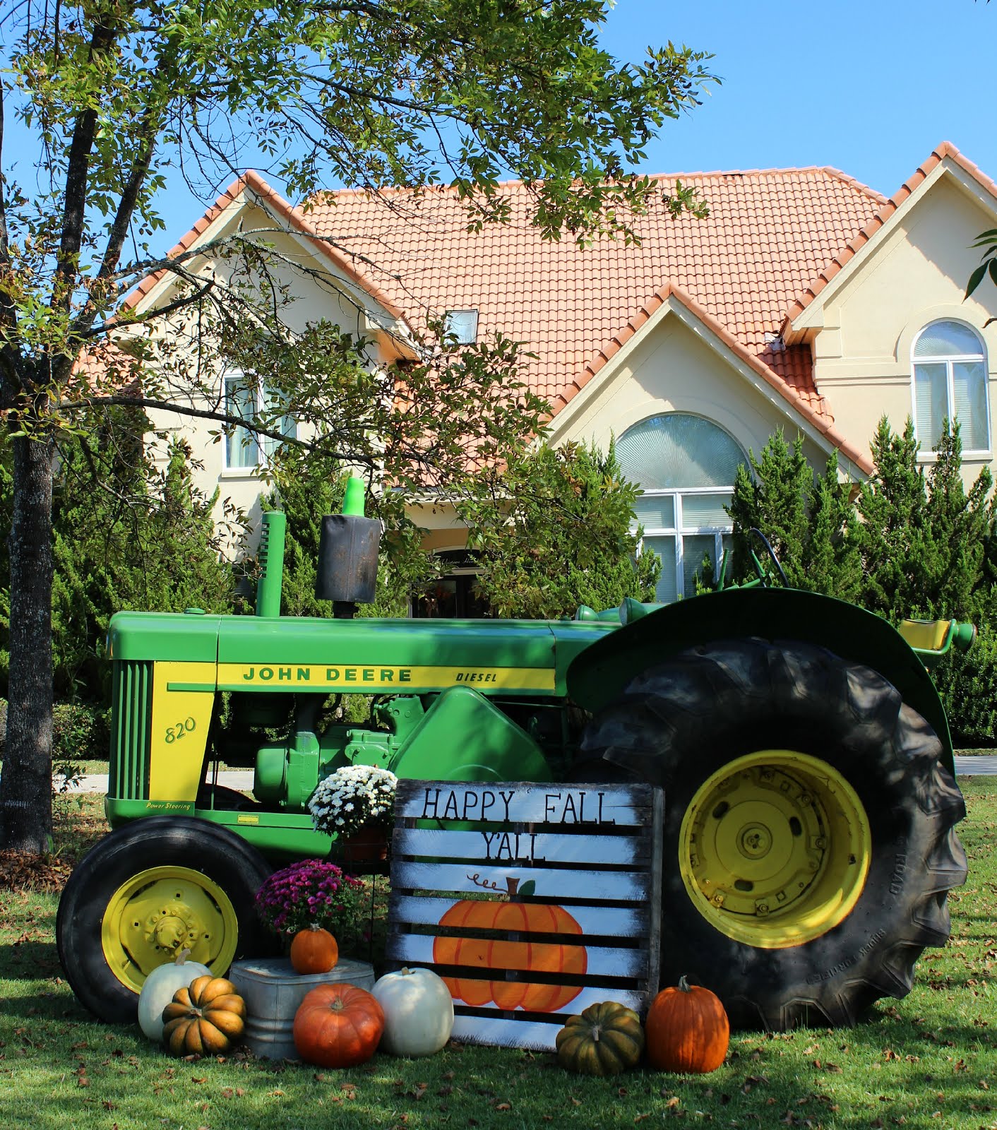 Wanna Take A Ride on my Big Green Tractor - Fall Scene