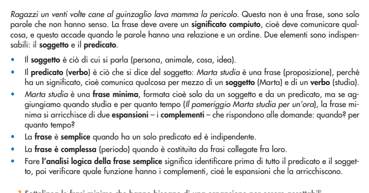 Analisi Logica Scarica Gratuitamente Un Breve Percorso Facilitato Con Spiegazioni Ed Esercizi Guide Didattiche Gratis