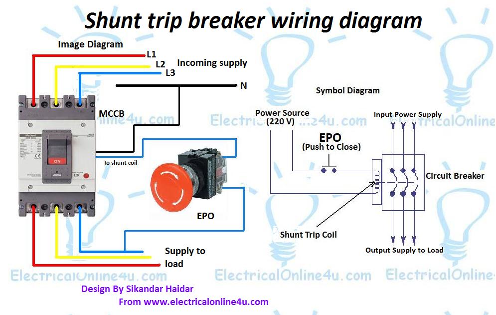 Shunt Trip Breaker Wiring Diagram Explanation | Electrical Online 4u