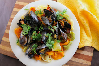 Mussels and Andouille Tortellini