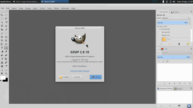 Tampilan antarmuka GIMP