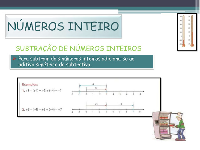 SUBTRAÇÃO DE NÚMEROS INTEIROS