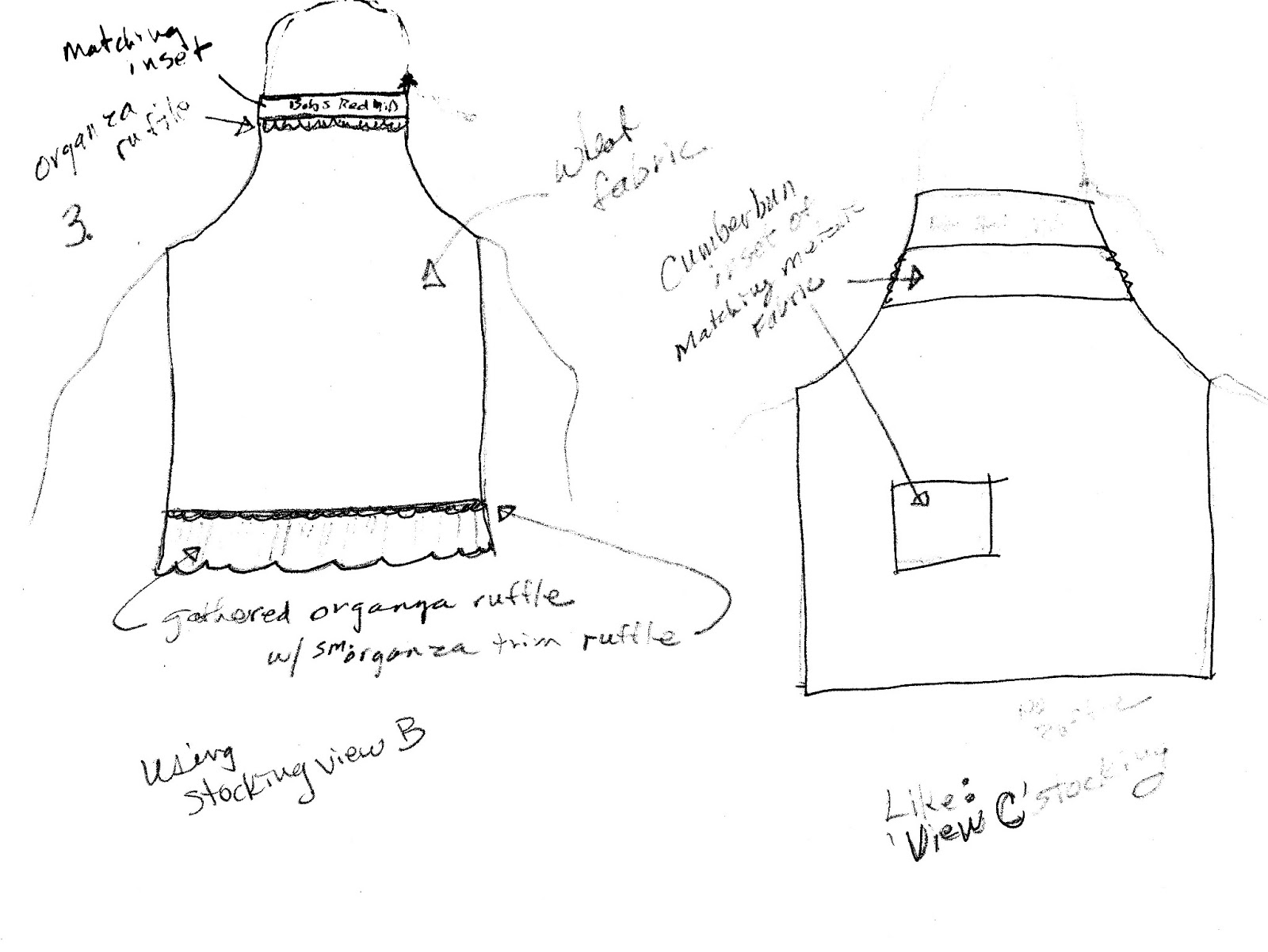 Pruitt Creations Anniversary Apron Sketches