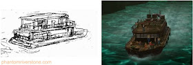 The river boat: concept sketch vs actual game