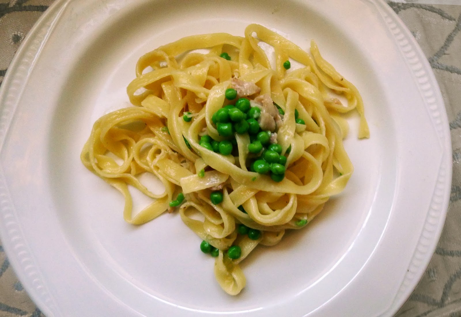 Happy Belly Tagliatelle with Peas and Pancetta