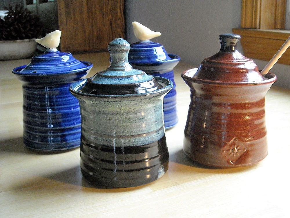 Acorn Pottery Empty Bowls 2017 and some honey jars