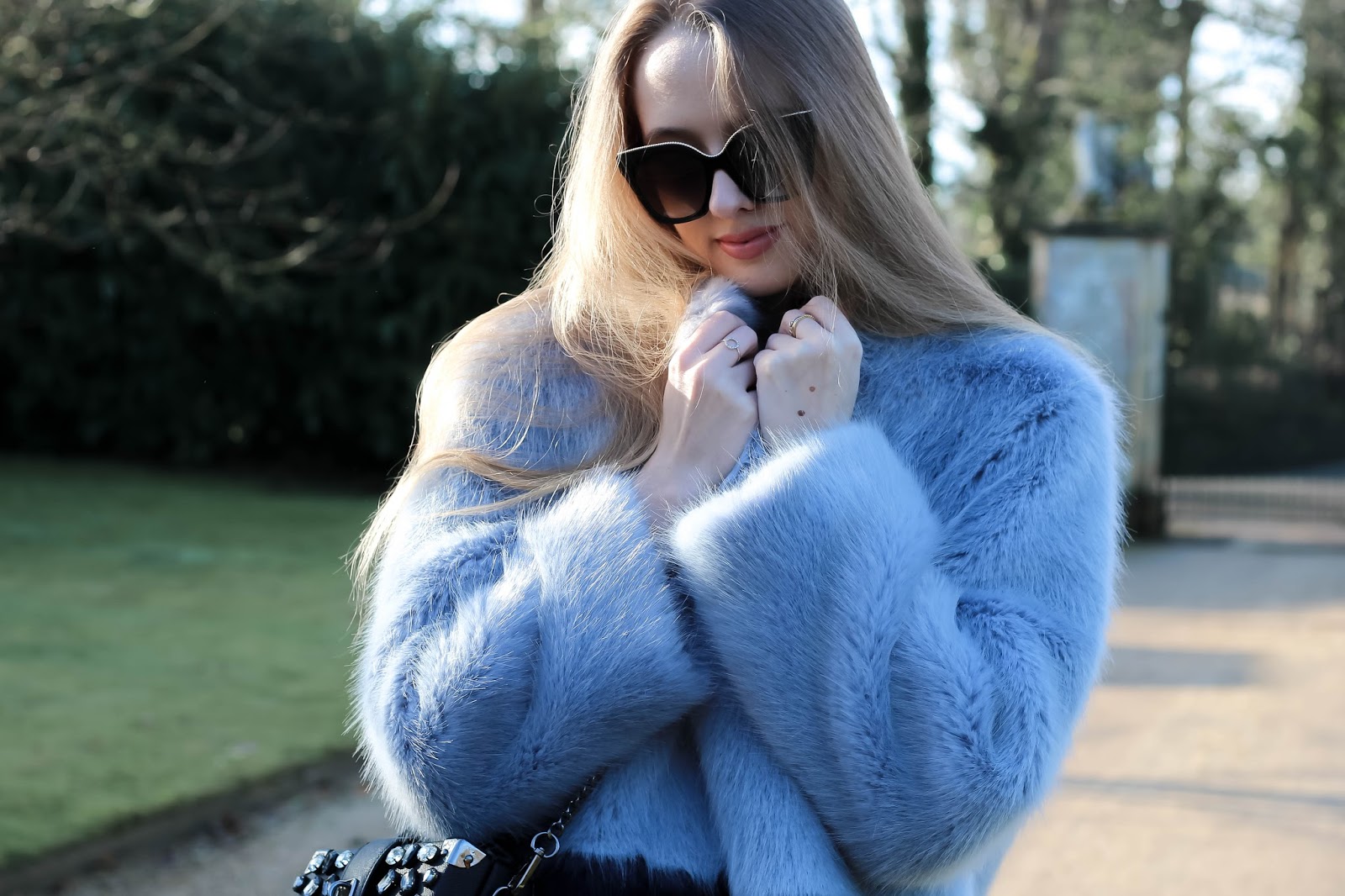 Blue Faux Fur Coat Ice Blue Faux Fur Coat Fashion Blogger