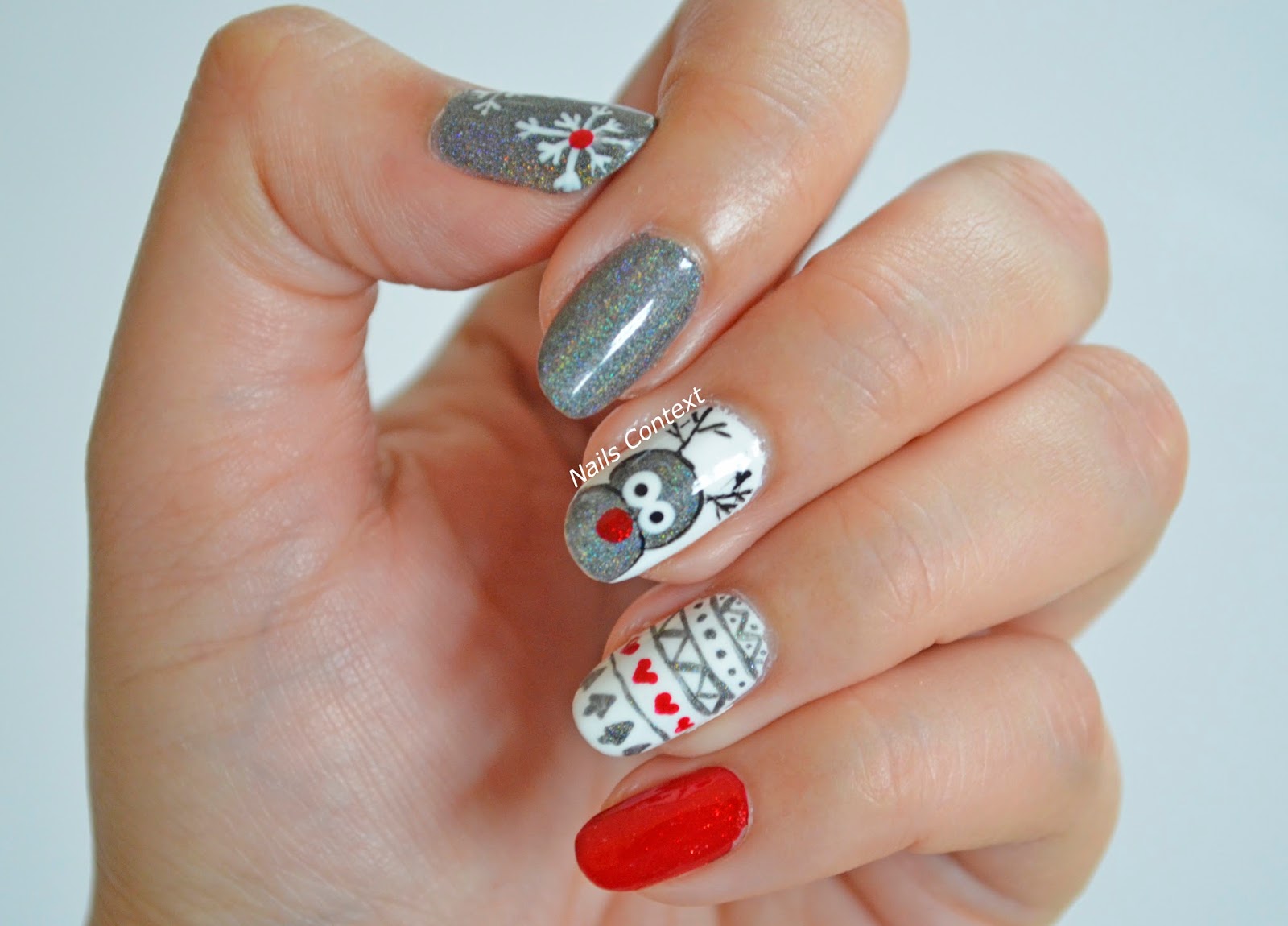 Reindeer Nail Art for Long Nails on Pinterest - wide 6