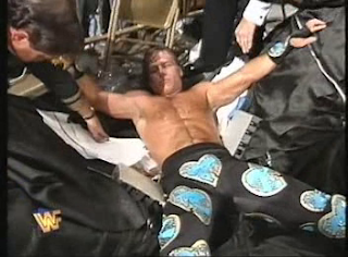 WWF / WWE - IN YOUR HOUSE 7 - GOOD FRIENDS BETTER ENEMIES - Shawn Michaels was powerbombed through the announce table by Diesel in their No Holds Barred match for the WWF title