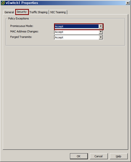VMware ESXi5 mirror port(span port) 기능 사용