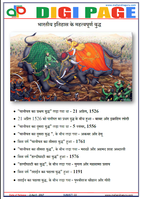 DP | BATTLES | 2 - APR - 17 | IMPORTANT FOR SBI PO DP | BATTLES | 2 - APR - 17 | IMPORTANT FOR SBI PO