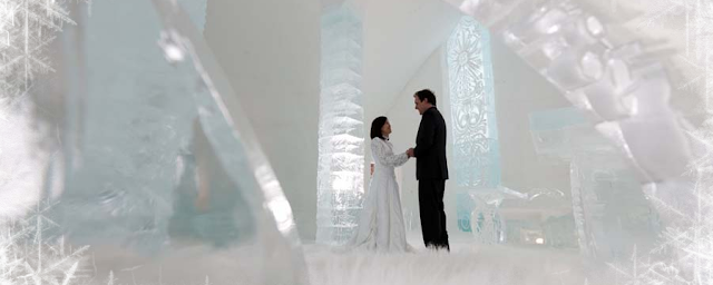 Hotel de Glace - una boda se celebra en una capilla de hielo