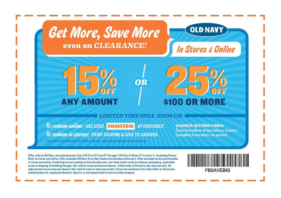 Old navy coupons 2012 Money Saving Tips kohls promo code