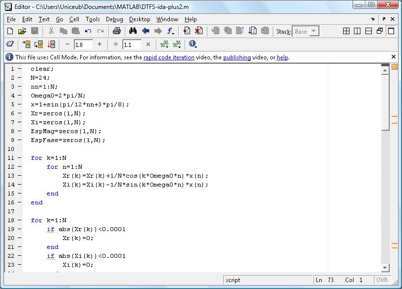 Como programar uma DFTS no Octave (ou Matlab) Como programar uma DFTS no Octave (ou Matlab)