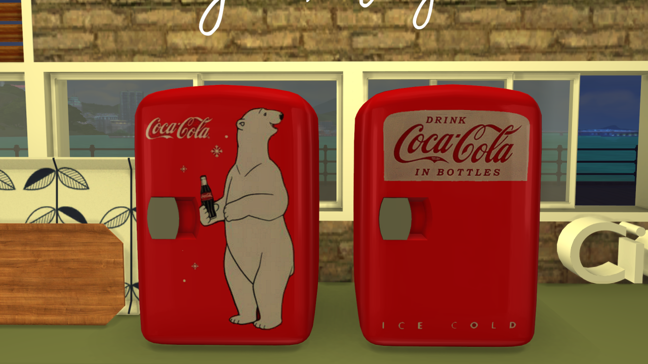 Sims 4 CC's The Best Updated Coca Cola Mini Fridge by Minc78