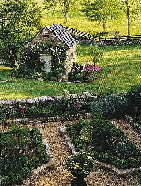 Breathtaking European farmhouse exterior and gardens found on Hello Lovely Studio