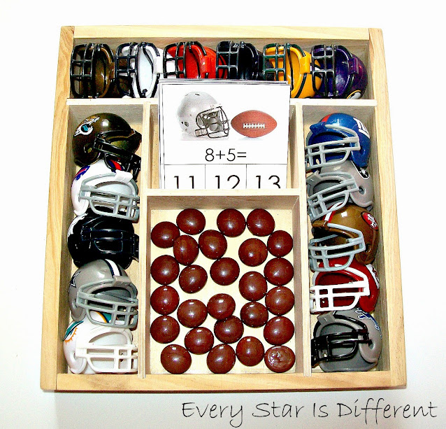 Football Addition Clip Cards