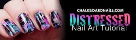 Distressed Nail Art Tutorial - Chalkboard Nails