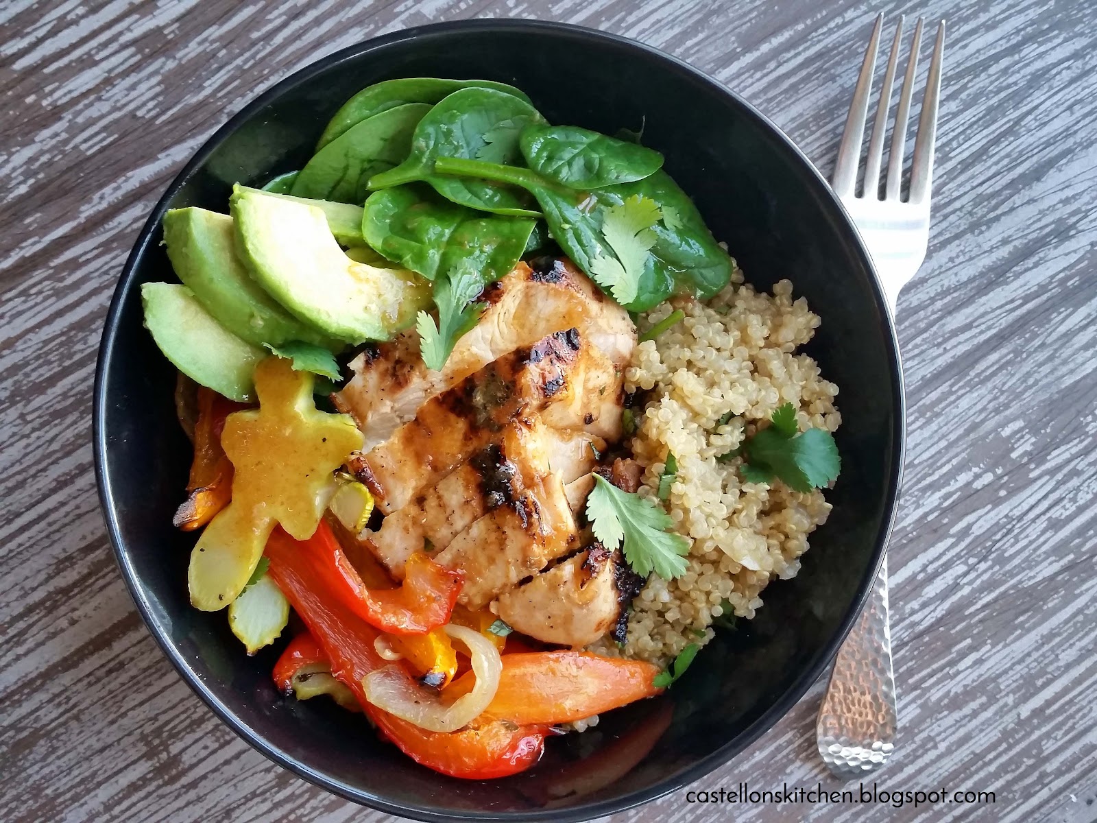 Castellon's Kitchen Smoked Paprika Grilled Chicken Quinoa Bowl