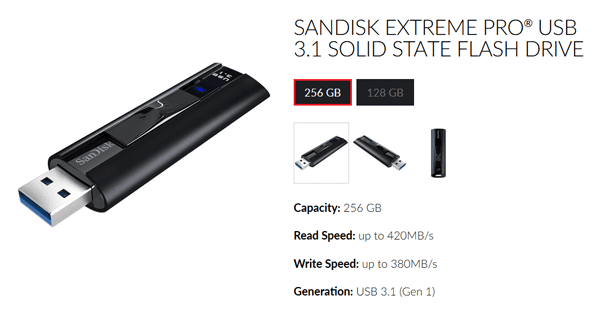 SanDisk Extreme PRO USB 3.1 Solid State Flash Drive SanDisk Extreme PRO USB 3.1 Solid State Flash Drive
