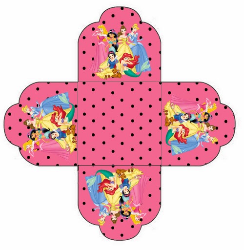 Kit de Princesas Disney para Imprimir Gratis. Caja de Princesas para pastelitos, chocolates o mazapanes.