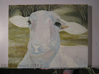 muffin sheep acrylic painting