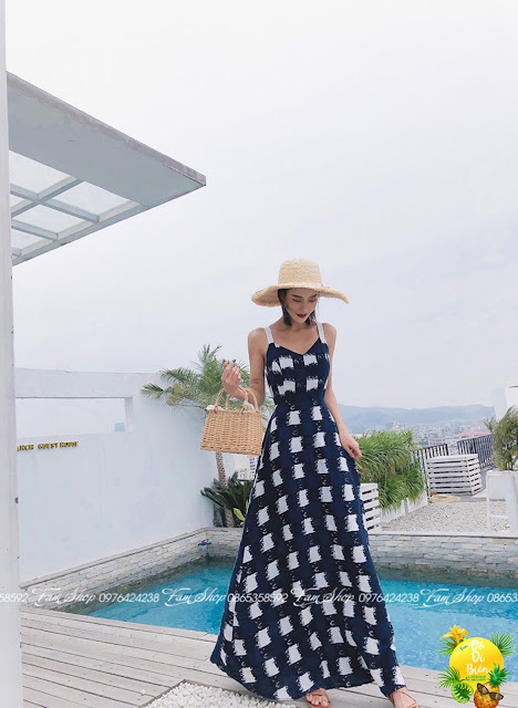 Váy maxi đi biển M546 Vay maxi di bien M546