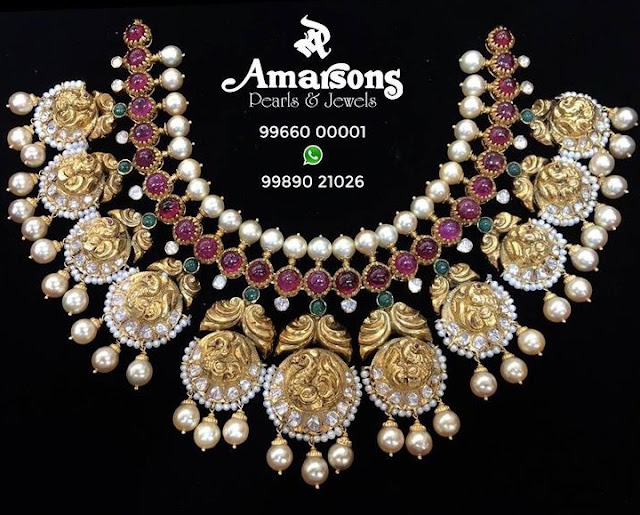Peacock Ruby Choker by Amarsons Peacock Ruby Choker by Amarsons