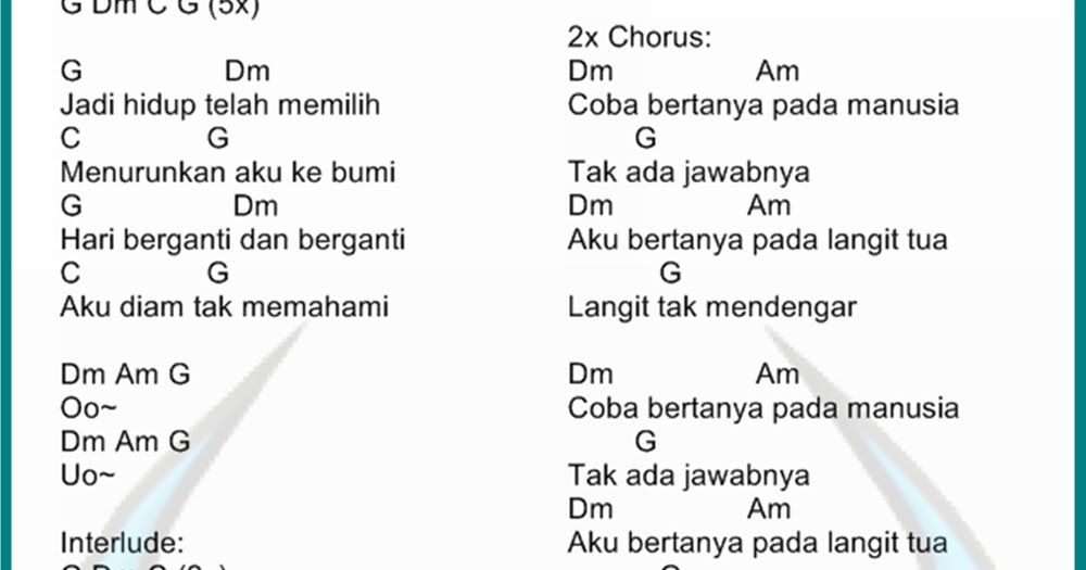 Lirik Dan Chord Melly Goeslaw Bagaikan Langit