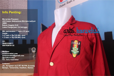 Jual/ Order Jas, Kemeja, Jaket, Kaos dan Topi Custom Ikatan Mahasiswa Muhammadiyah (IMM)