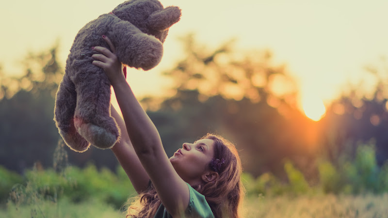 The Girl with Teddy Bear