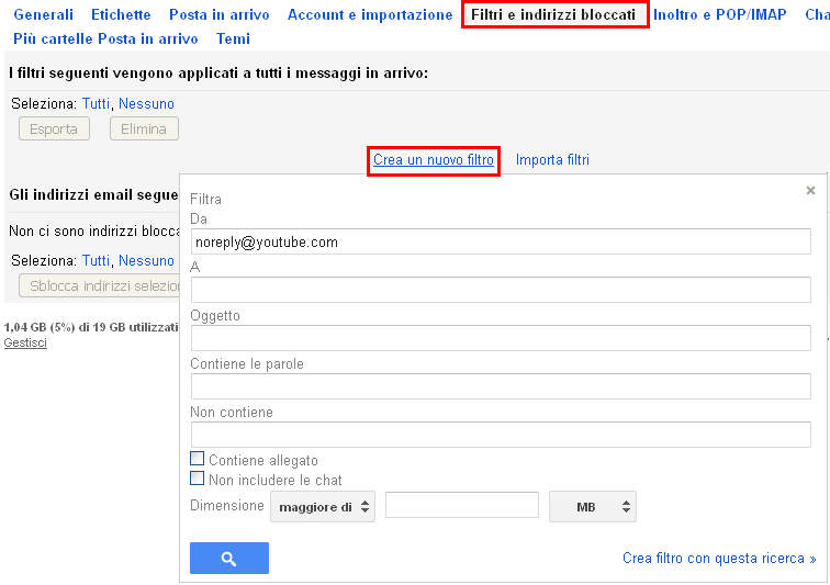 Gmail come eliminare tutte le email di un specifico mittente, oggetto
