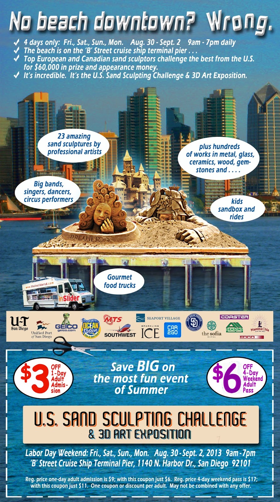ARTBUZZ1 US Sand Sculpting Challenge & 3D Exposition Labor Day