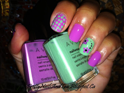 cute doticure pink with flowers