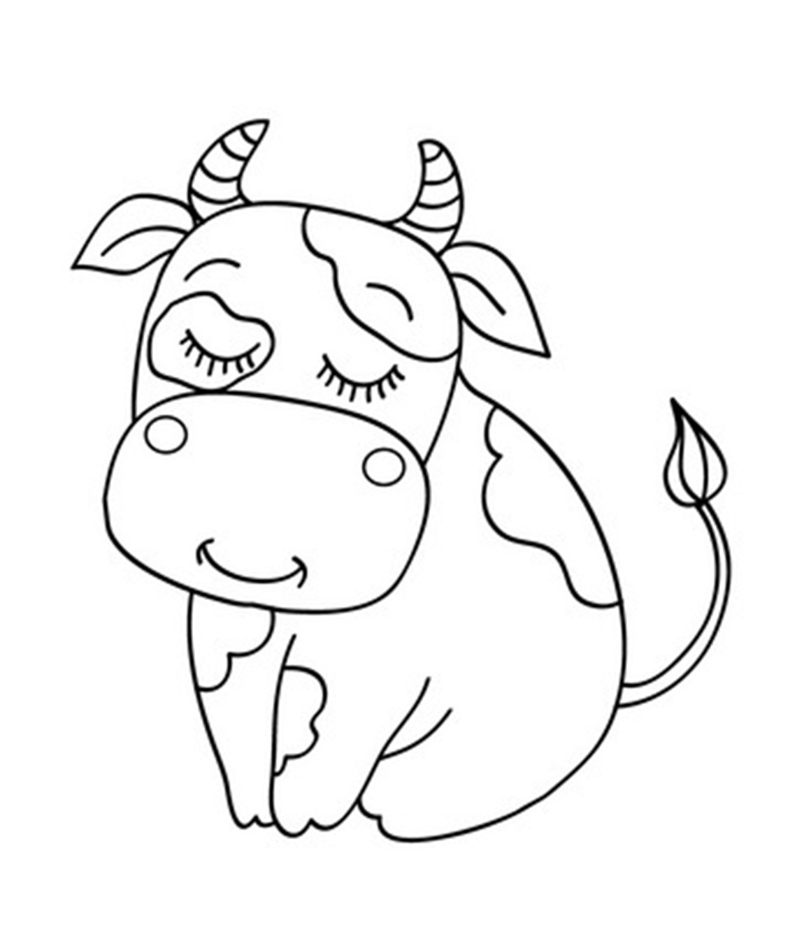 Free Animal Cow Coloring Pages For Kids