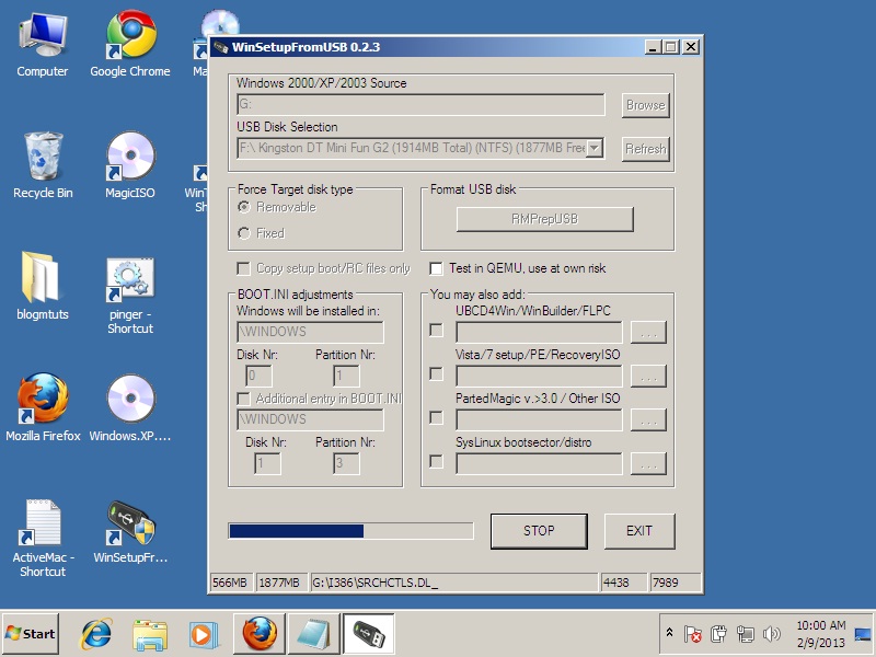 how to make a flash drive bootable windows xp