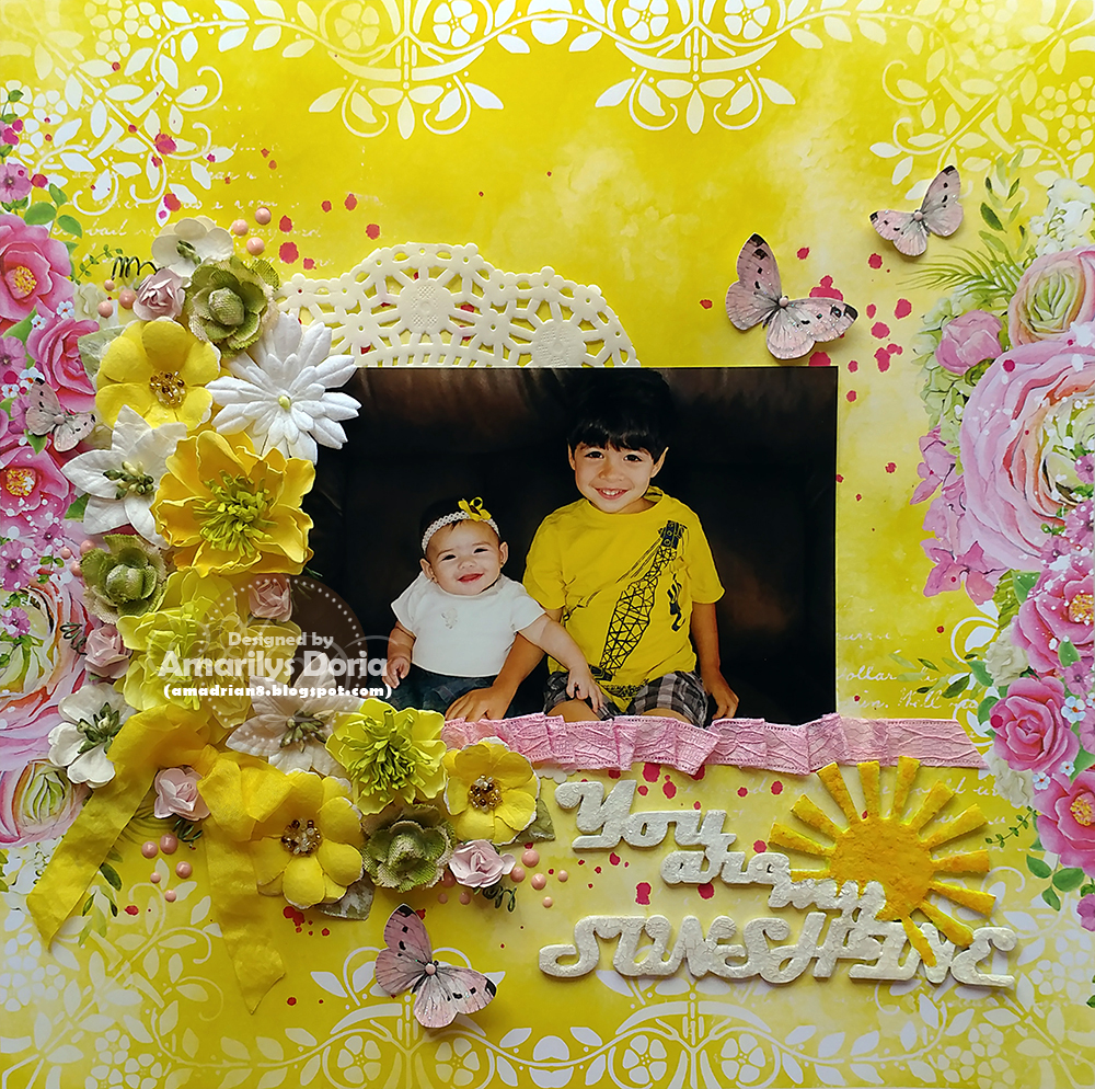 Amarilys's Scrappy Corner monday...You Are My Sunshine Layout